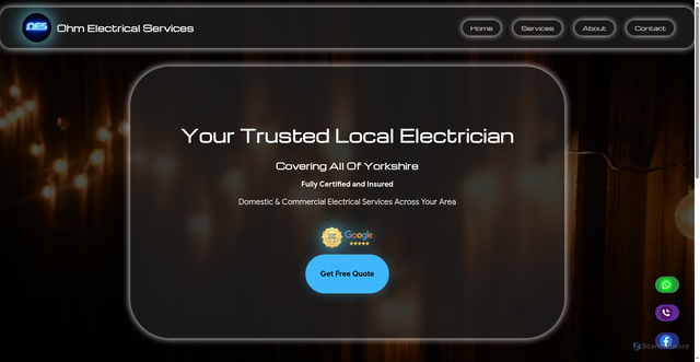 Security scan screenshot of https://ohmelectricalservices-nbwn1vqtjb.edgeone.app/