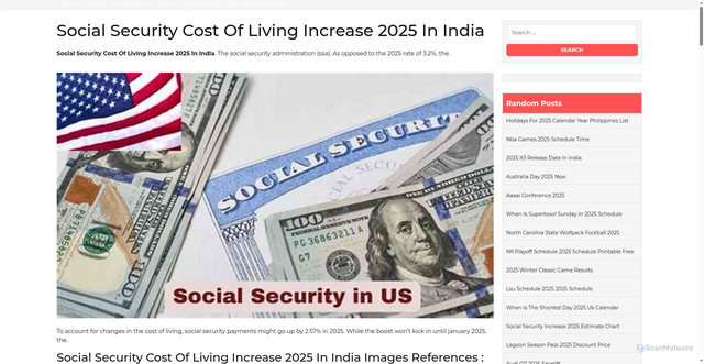 Security scan screenshot of https://jadercatt.pages.dev/hvziq-new-2025-social-security-cost-of-living-increase-2025-in-india-2026-wuswp/