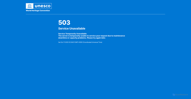 Security scan screenshot of https://whc.unesco.org/en/list/65/