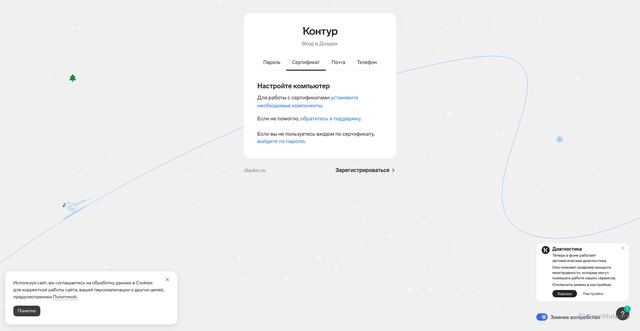 Security scan screenshot of https://diadoc.kontur.ru