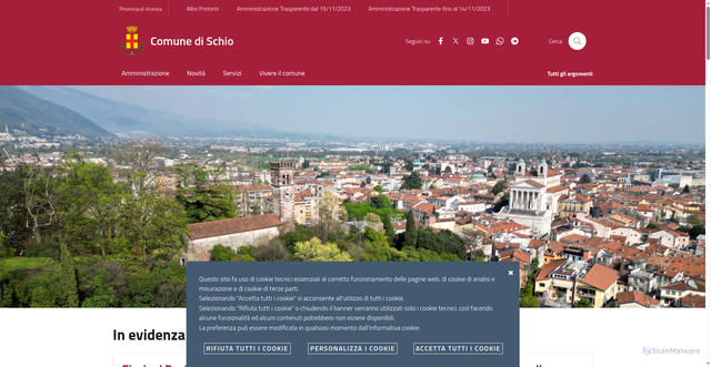 Security scan screenshot of https://www.comune.schio.vi.it/
