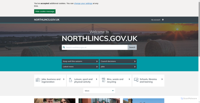 Security scan screenshot of https://www.northlincs.gov.uk/