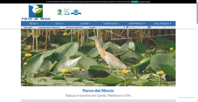 Security scan screenshot of https://www.parcodelmincio.it
