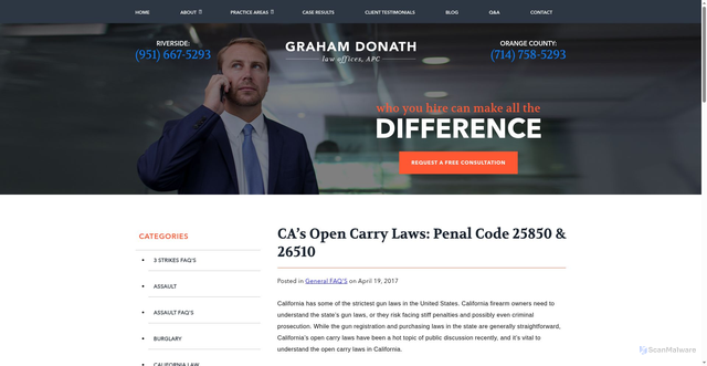 Security scan screenshot of https://www.gddlaw.com/2017/04/19/california-open-carry-laws/