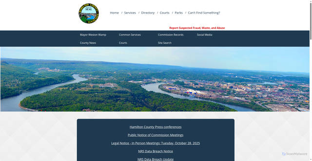 Security scan screenshot of https://hamiltontn.gov/