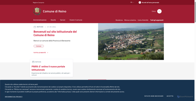 Security scan screenshot of https://www.comune.reino.bn.it/