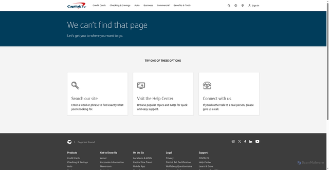 Security scan screenshot of https://www.capitalone.com/help-