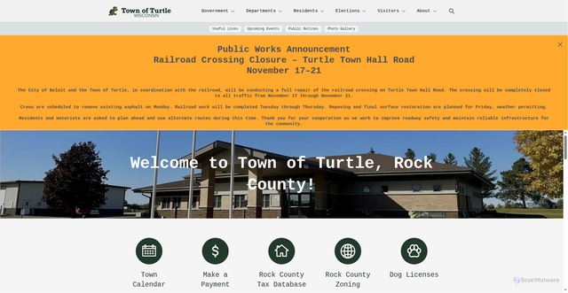 Security scan screenshot of https://townofturtlewi.gov/