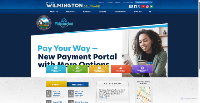 Security scan screenshot of https://www.wilmingtonde.gov/