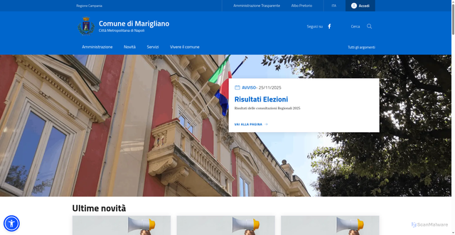 Security scan screenshot of https://www.comune.marigliano.na.it/