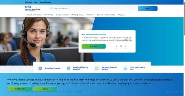 Security scan screenshot of https://www.mse.nhs.uk/