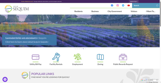 Security scan screenshot of https://sequimwa.gov/