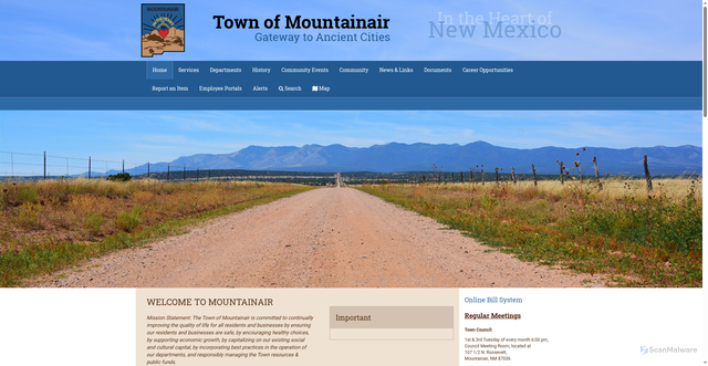 Security scan screenshot of https://mountainairnm.gov/
