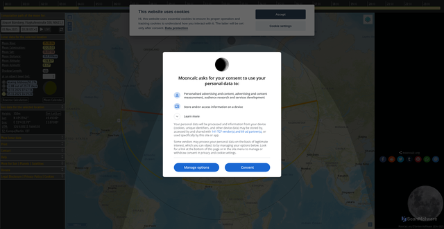 Security scan screenshot of https://www.mooncalc.org/
