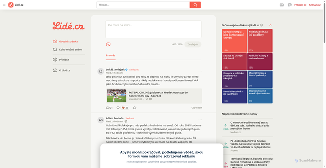 Security scan screenshot of https://lide.cz