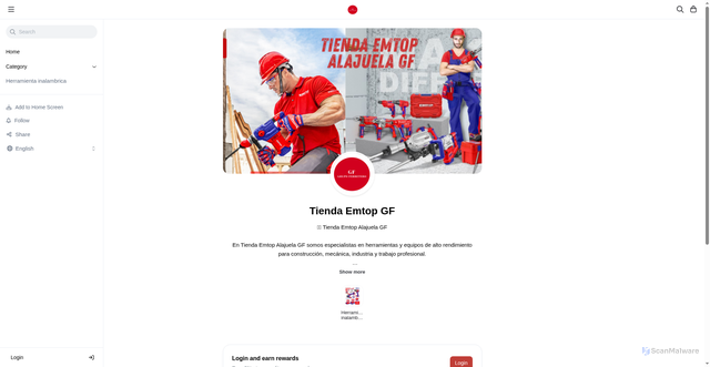 Security scan screenshot of https://tiendaemtopweb.com/