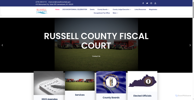 Security scan screenshot of https://russellcountyky.gov/