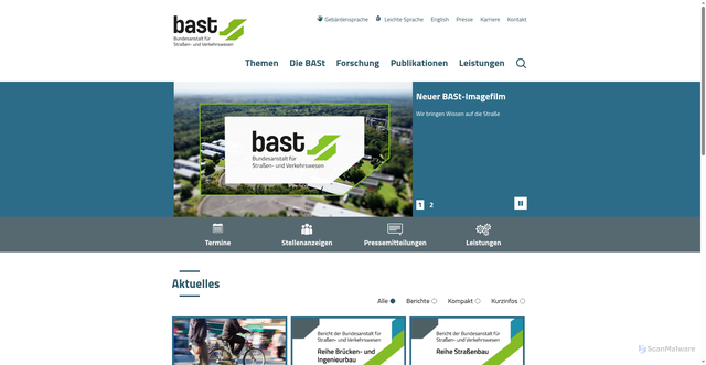 Security scan screenshot of http://www.bast.de