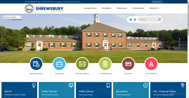 Security scan screenshot of https://shrewsburyma.gov/