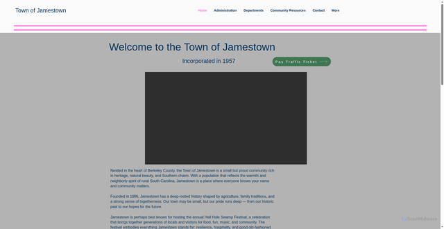 Security scan screenshot of https://www.jamestownsc.gov/