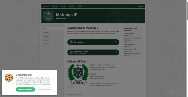 Security scan screenshot of https://malungsif.se