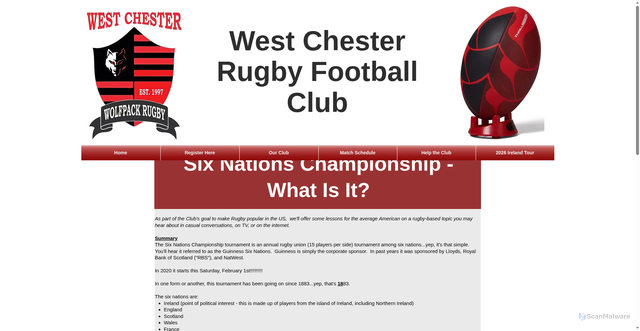 Security scan screenshot of https://www.westchesterrugby.org/what-is-six-nations
