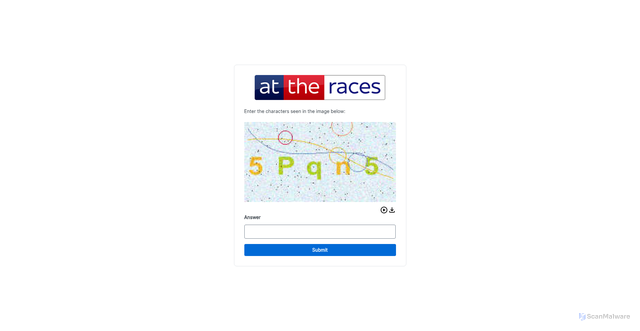 Security scan screenshot of https://www.attheraces.com
