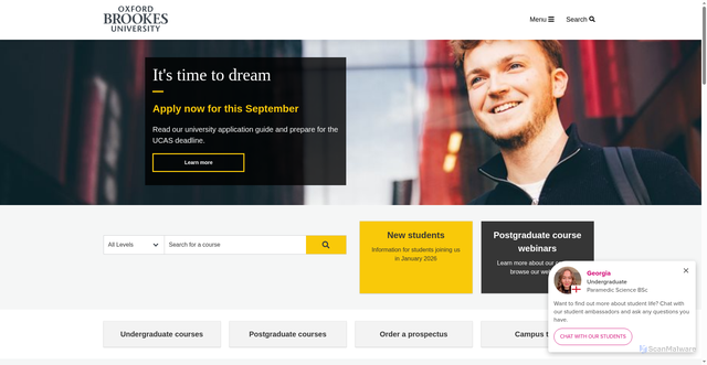 Security scan screenshot of https://www.brookes.ac.uk/