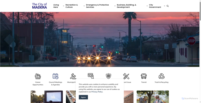 Security scan screenshot of https://www.madera.gov/