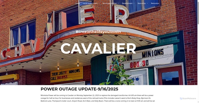 Security scan screenshot of https://cavaliernd.gov/