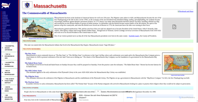 Security scan screenshot of https://www.netstate.com/states/intro/ma_intro.htm