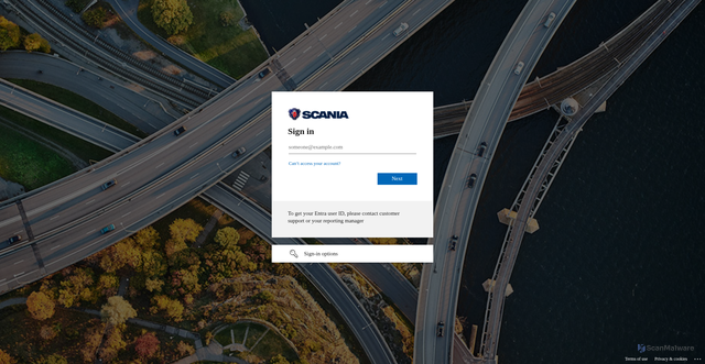 Security scan screenshot of http://sso-test.scania-dcs.com/