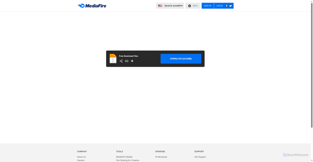 Security scan screenshot of https://www.mediafire.com/file/jxrks17u4oh1k95/Free+Download+Files.zip/file