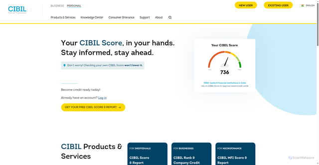 Security scan screenshot of https://cibil.com