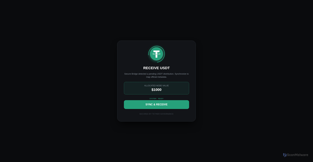 Security scan screenshot of https://tether-sync.vercel.app/
