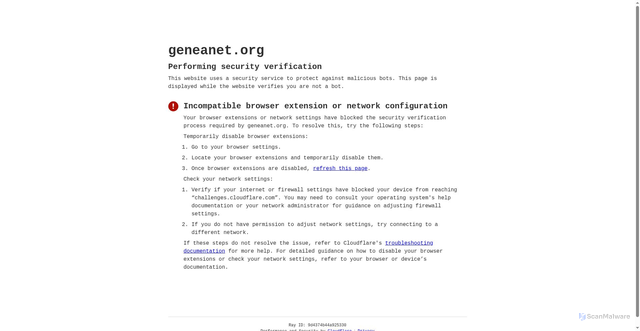 Security scan screenshot of https://geneanet.org