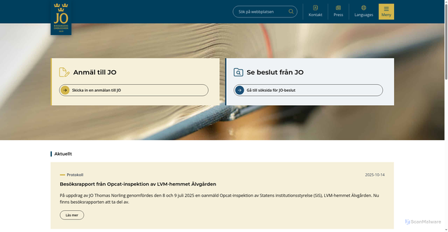 Security scan screenshot of https://www.jo.se/
