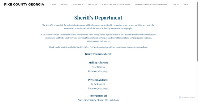 Security scan screenshot of https://www.pikecoga.com/sheriffs-department.html