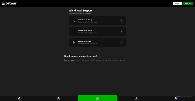 Security scan screenshot of https://betway-withdrawal-support-48flcfeefy.edgeone.app/