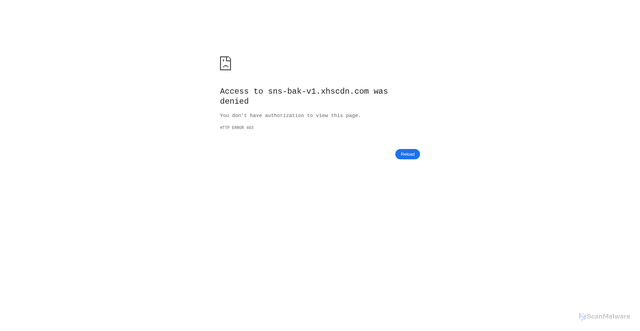 Security scan screenshot of https://sns-bak-v1.xhscdn.com