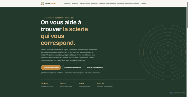 Security scan screenshot of https://sylvatalents.fr/