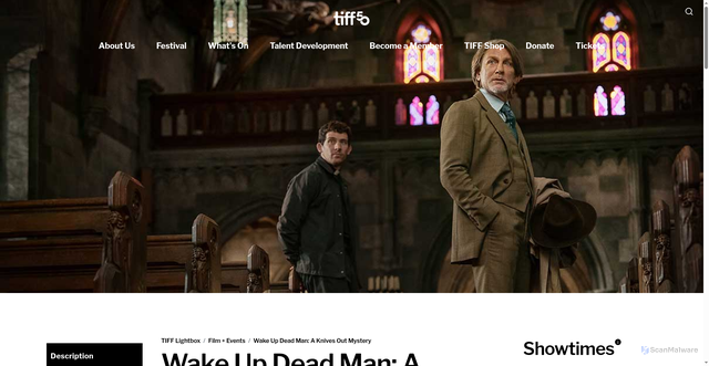 Security scan screenshot of https://tiff.net/films/wake-up-dead-man-a-knives-out-mystery