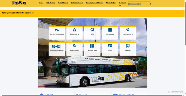 Security scan screenshot of https://www.thebus.org/