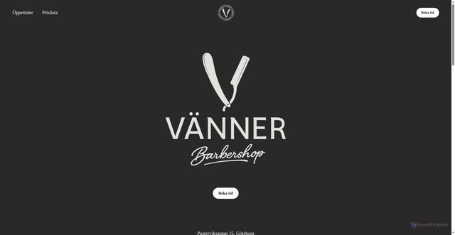 Security scan screenshot of https://vannerbarbershop.se