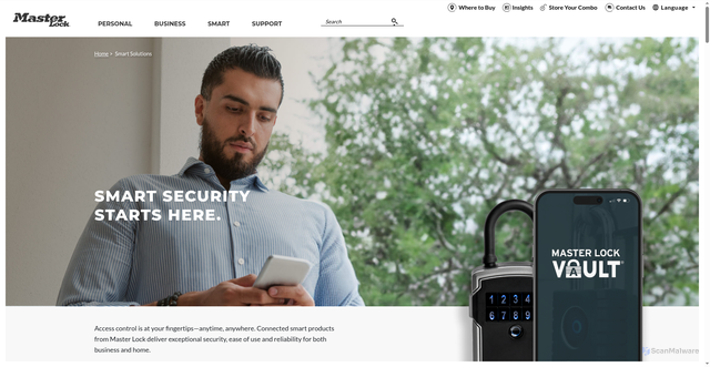 Security scan screenshot of https://masterlockvault.com