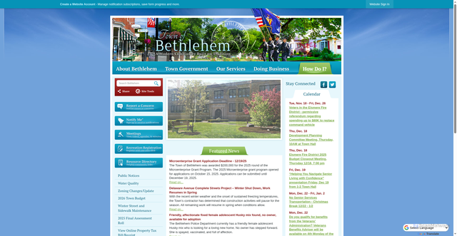 Security scan screenshot of https://www.townofbethlehem.org/