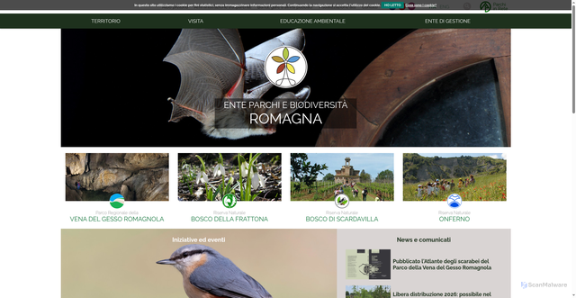 Security scan screenshot of https://www.parchiromagna.it/