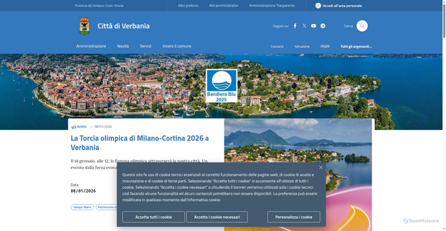 Security scan screenshot of https://www.comune.verbania.it/