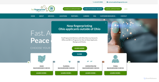 Security scan screenshot of https://fastfingerprints.com