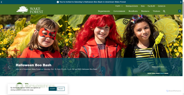 Security scan screenshot of https://www.wakeforestnc.gov/